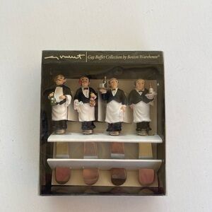 Boston Warehouse Chef Waiter Wine Charms - Black and White